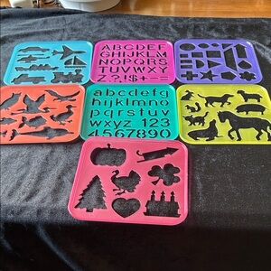Tupperware Tuppertoys  Stencil Set with Alphabet and Shapes